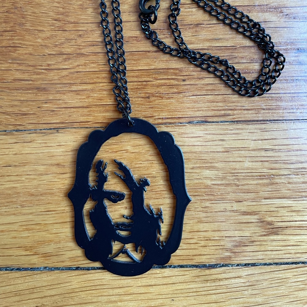 Night of the Living Dead Zombie Girl Cameo Necklace ~ Goth Horror Movie Jewelry